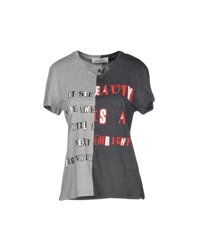 Shop Valentino T-shirts In Grey