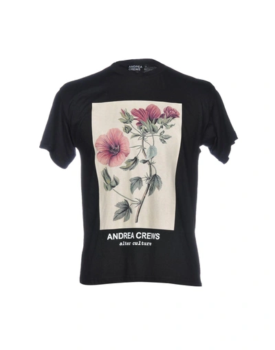 Shop Andrea Crews T-shirts In Black