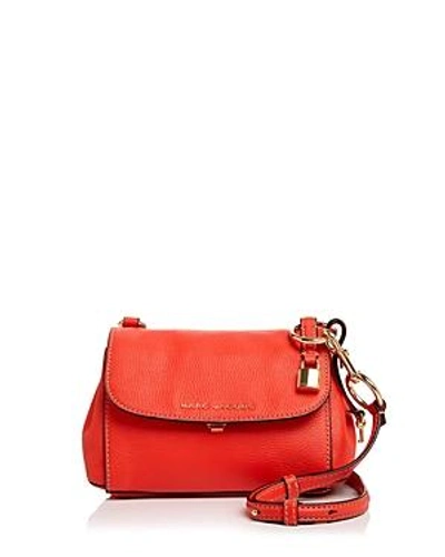 Shop Marc Jacobs Mini Boho Grind Leather Crossbody In Poppy Red/gold