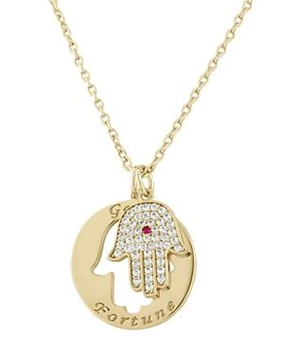Shop Lulu Dk Hamsa Pendant Necklace, 16 In Gold