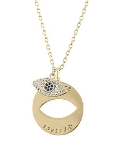 Shop Lulu Dk Evil Eye Pendant Necklace, 16 In Gold