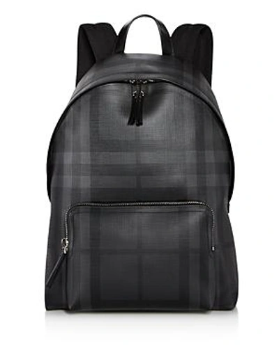 Shop Burberry Smoke Check Abbeydale Backpack In Charcoal