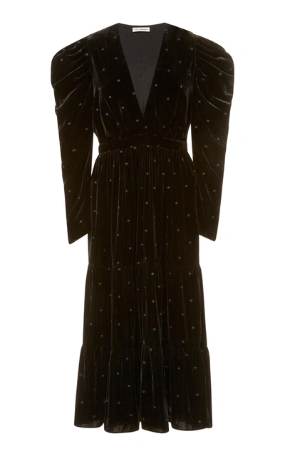 Ulla Johnson Shani Velvet Midi Dress In Black ModeSens