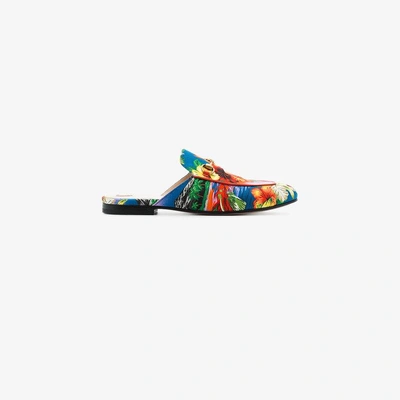 Shop Gucci Multicoloured Princetown Hawaiian Leather Loafers