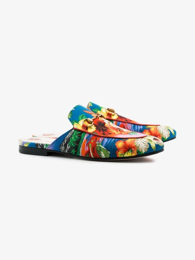 Shop Gucci Multicoloured Princetown Hawaiian Leather Loafers