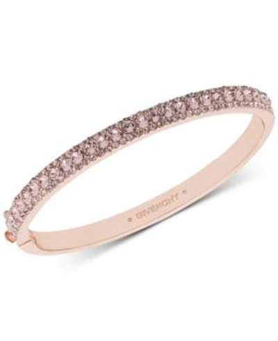Shop Givenchy Crystal Bangle Bracelet In Rose Gold