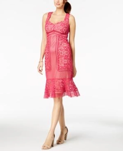 Shop Jax Crochet Lace Ruffle-hem Dress In Pink