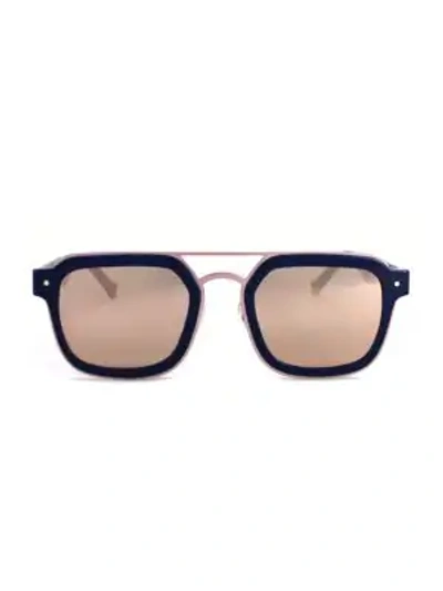 Shop Grey Ant Notizia 52mm Square Sunglasses In Navy Pink