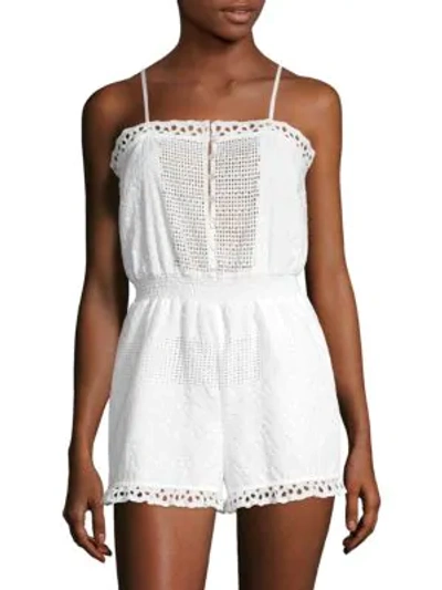 Shop Kisuii Elinor Smocked Romper In White