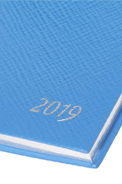 Shop Smythson Panama 2019 Textured-leather Diary In Blue