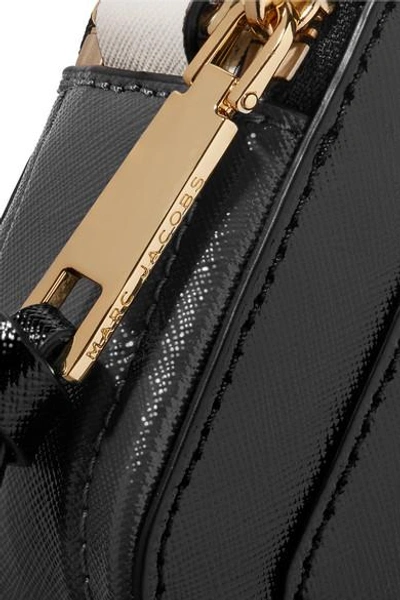 Shop Marc Jacobs Snapshot Embellished Textured-leather Shoulder Bag In Black