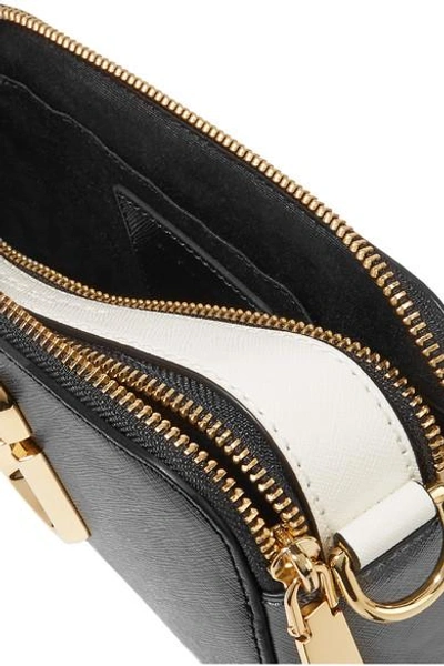 Shop Marc Jacobs Snapshot Embellished Textured-leather Shoulder Bag In Black