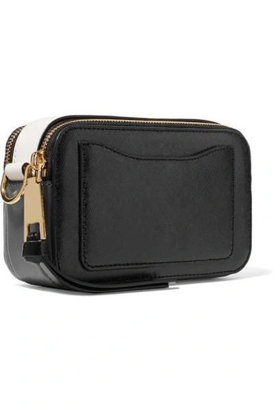 Shop Marc Jacobs Snapshot Embellished Textured-leather Shoulder Bag In Black