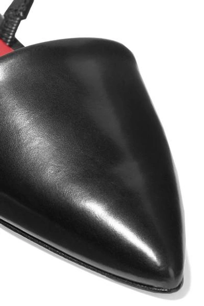 Shop Diane Von Furstenberg Koko Leather Slingback Flats In Black