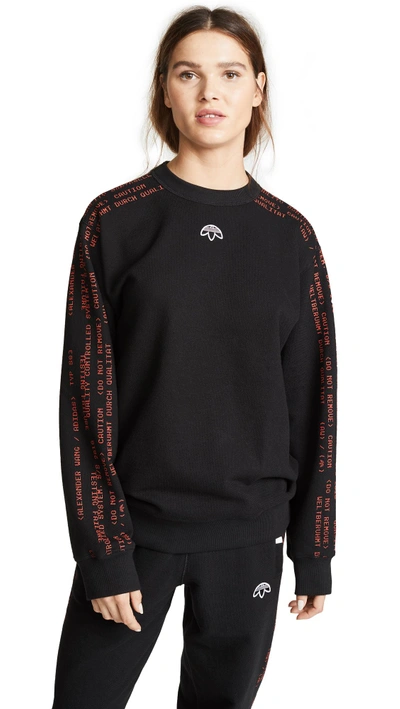Shop Adidas Originals By Alexander Wang Crew Sweatshirt In Black/corred