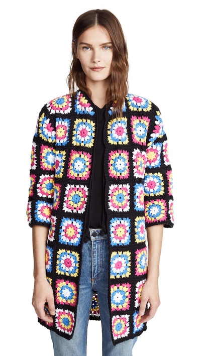 Shop Michaela Buerger Crochet Flower Coat In Multi