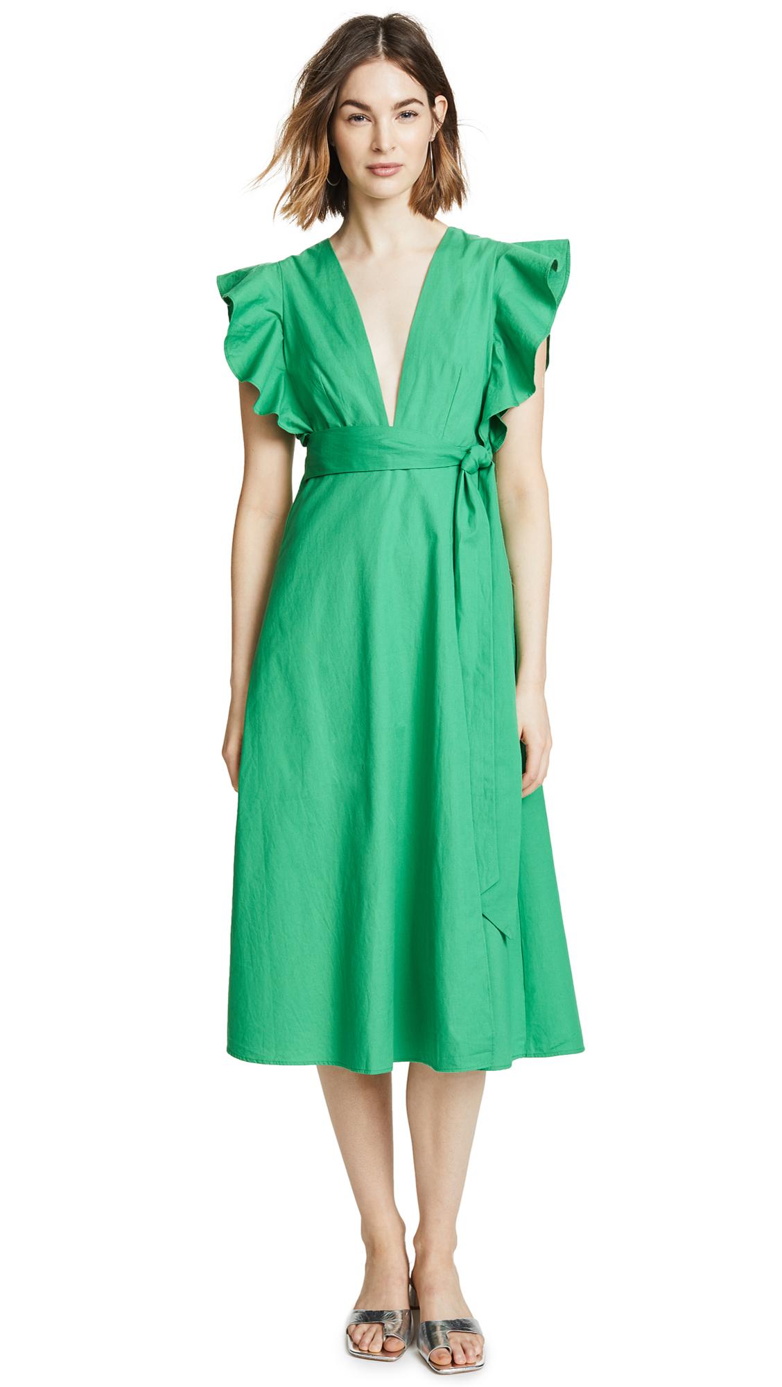 kelly green wrap dress