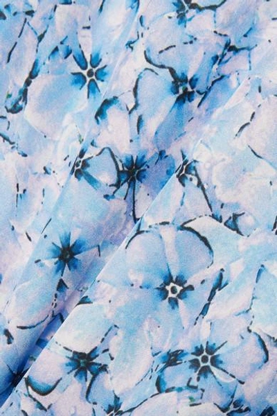 Shop Paloma Blue Murano Floral-print Silk-satin Midi Dress In Sky Blue