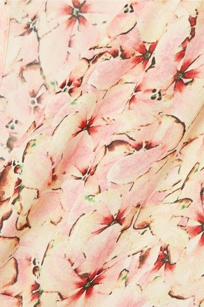 Shop Paloma Blue Siena Wrap-effect Floral-print Silk-chiffon Dress In Baby Pink