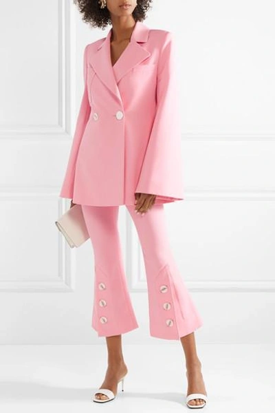 Shop Ellery Calling Card Oversized Double-breasted Crepe Blazer In Pink