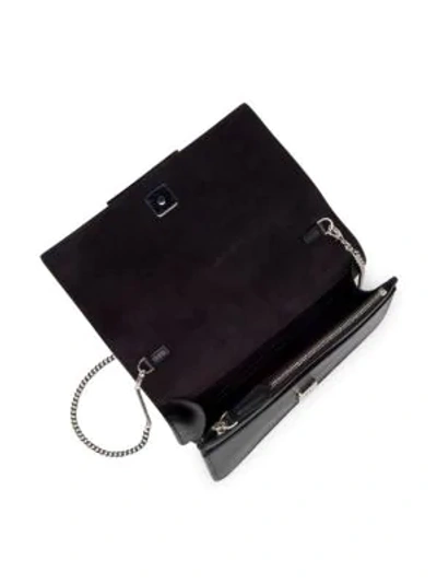 Shop Fendi Studded Leather Chain Wallet In Black