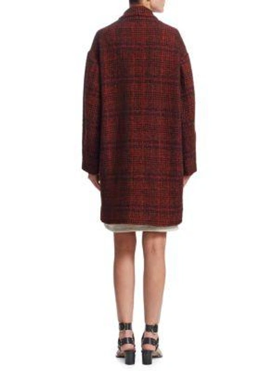 Shop Isabel Marant Étoile Eabrie Wool-blend Plaid Jacket In Rust