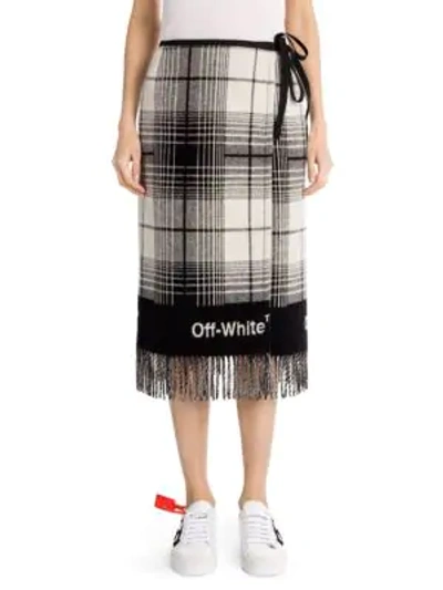 Shop Off-white Check Blanket Skirt In Black-white