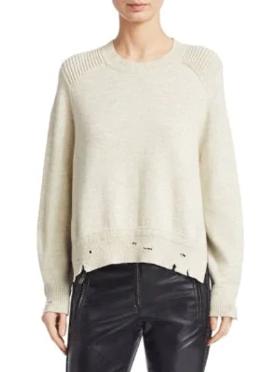 Shop Isabel Marant Étoile Kalia Distressed Sweater In Light Grey