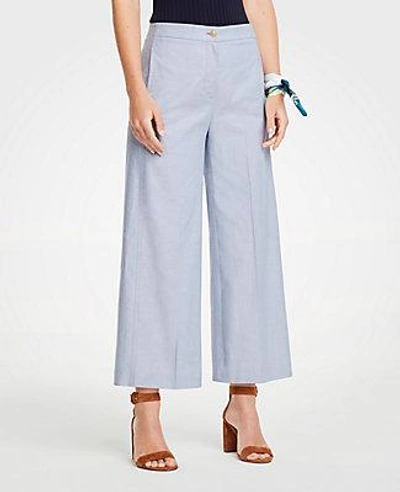 Shop Ann Taylor The Wide Leg Marina Pant In Chambray