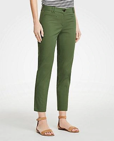 Shop Ann Taylor The Petite Crop Pant In Soft Olive Grove