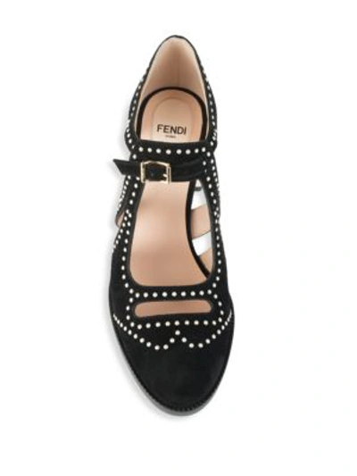 Shop Fendi Chameleon Studded Pumps In Black