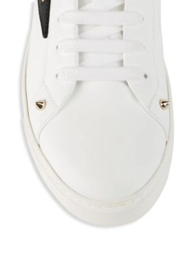 Shop Fendi Textured Leather Sneakers In White