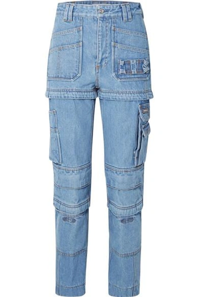 Balenciaga Convertible High-rise Straight-leg Jeans In Light Denim |  ModeSens