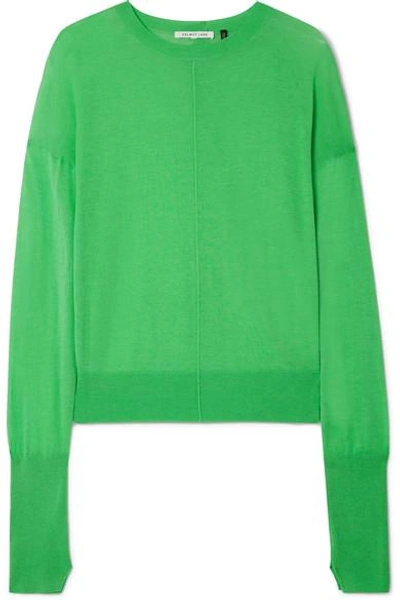 Shop Helmut Lang Cotton And Cashmere-blend Sweater In Green