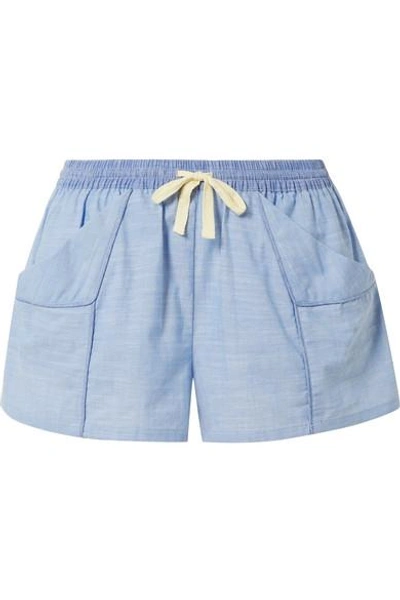 Shop Skin Jude Cotton-chambray Shorts In Light Denim