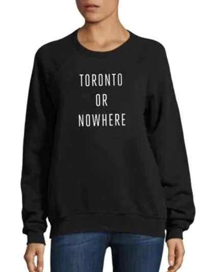 Shop Knowlita Toronto Or Nowhere Graphic Sweatshirt In Black White