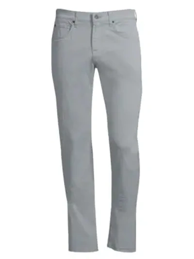 Shop 7 For All Mankind Total Twill The Straight Slim Chinos In Mid Grey