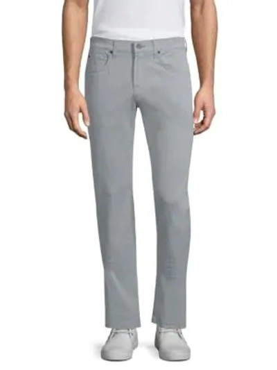 Shop 7 For All Mankind Total Twill The Straight Slim Chinos In Mid Grey
