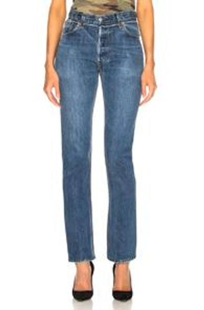 Shop Re/done Reconstructed Pocket Straight Leg Levi's Jean In Blue In Indigo