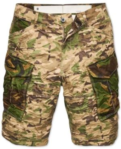 Shop G-star Raw Men's Camo Cargo Shorts In Khaki/army Green Camo