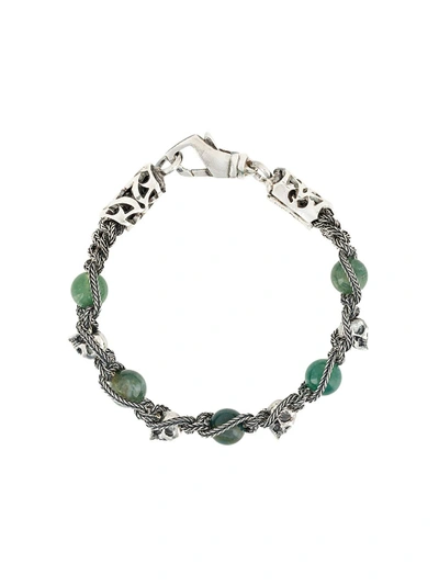 Shop Emanuele Bicocchi Skull Chain Bracelet - Metallic