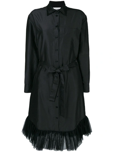 Shop Moschino Tulle Hem Midi Coat