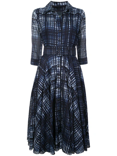 Shop Samantha Sung Baroque Print Dress - Blue