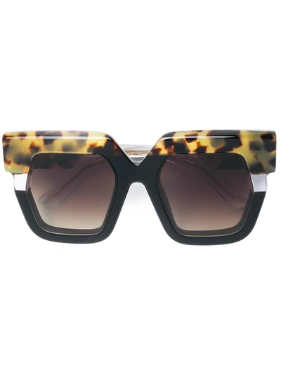 Shop Jacques Marie Mage Lipton Oversize Sunglasses - Brown