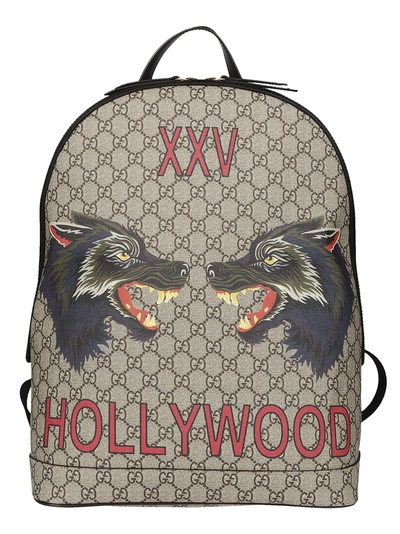 Shop Gucci Gg Supreme Hollywood Print Backpack