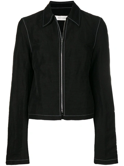 Shop Wales Bonner Classic Collar Zipped Jacket In Black