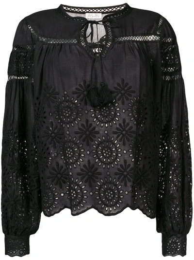 Shop Loveshackfancy Love Shack Fancy Lace Embroidered Blouse - Black