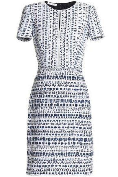 Shop Oscar De La Renta Woman Bouclé-tweed Dress White