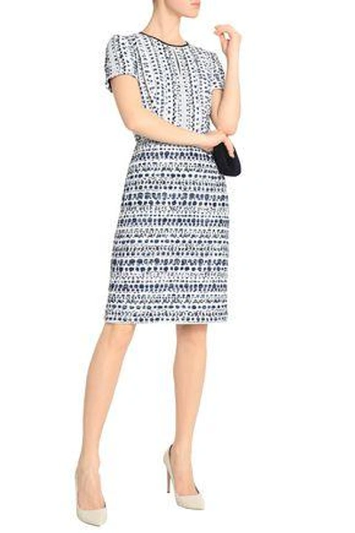 Shop Oscar De La Renta Woman Bouclé-tweed Dress White