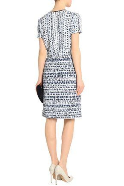 Shop Oscar De La Renta Woman Bouclé-tweed Dress White